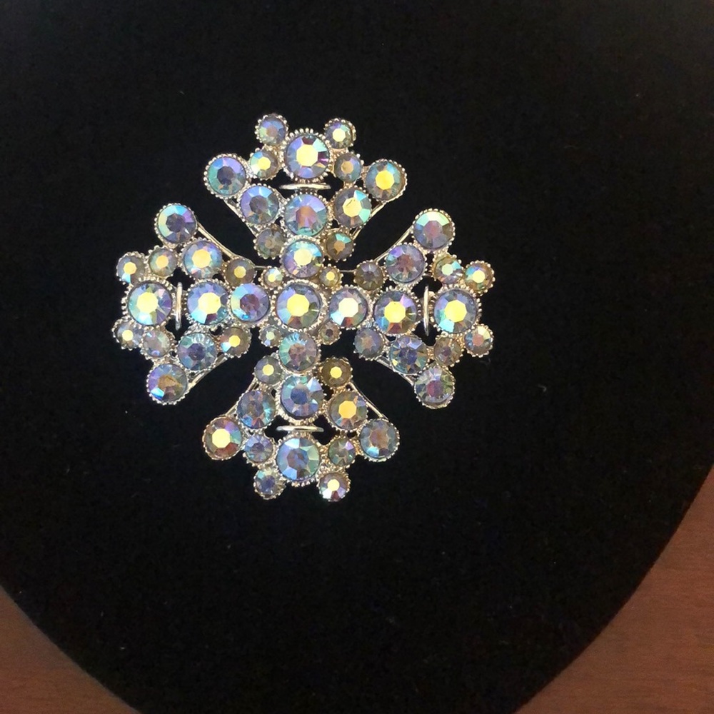 Jeweled Snowflake Brooch